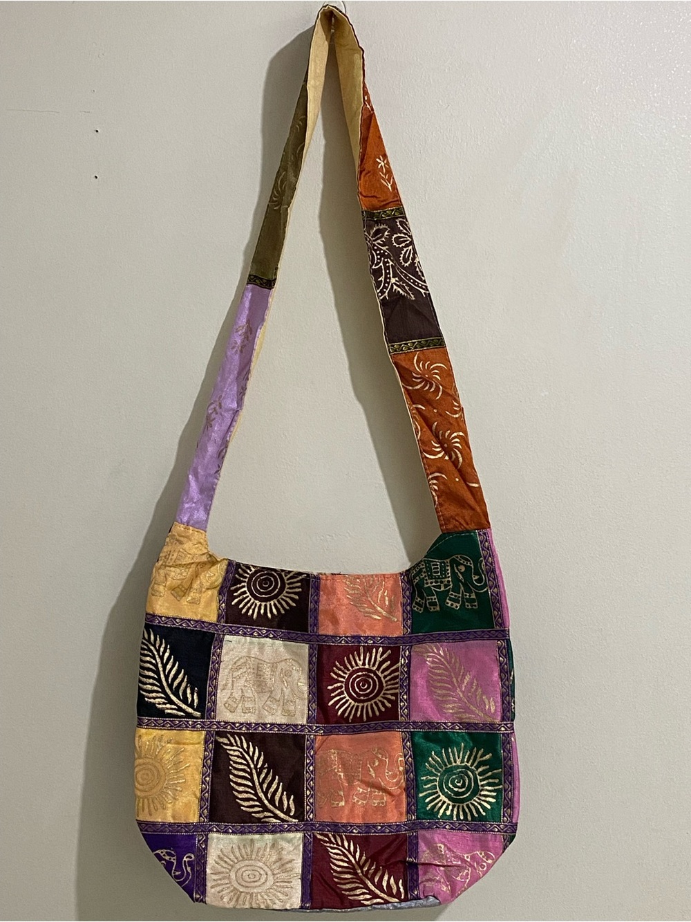 Elephant Safari‎ Boho Patchwork Multi-Color Shoulder Bag